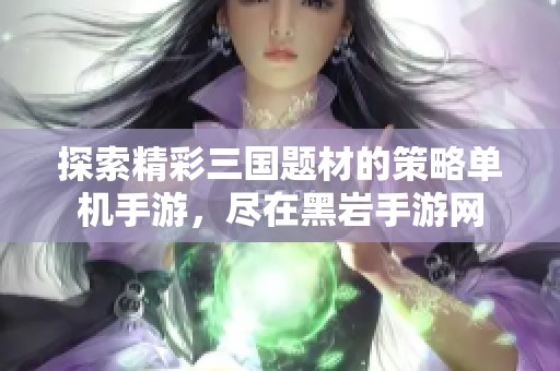 探索精彩三國題材的策略單機手游，盡在黑巖手游網(wǎng)