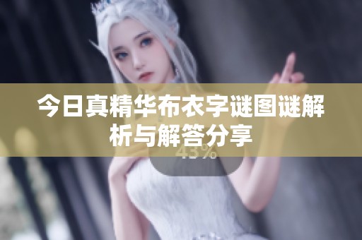 今日真精華布衣字謎圖謎解析與解答分享