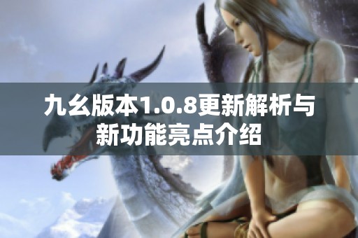 九幺版本1.0.8更新解析與新功能亮點介紹