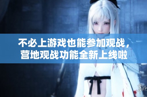 不必上游戲也能參加觀戰(zhàn)，營(yíng)地觀戰(zhàn)功能全新上線啦