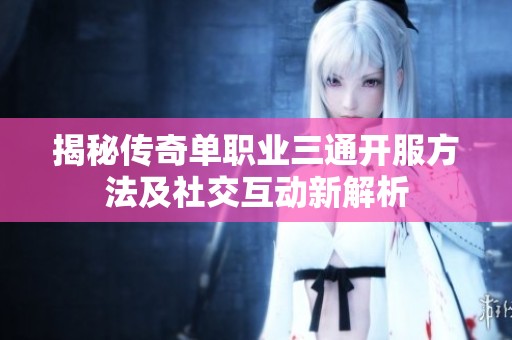 揭秘傳奇單職業(yè)三通開服方法及社交互動新解析