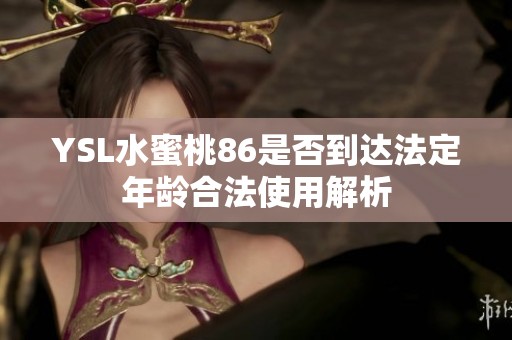 YSL水蜜桃86是否到達(dá)法定年齡合法使用解析