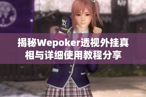 揭秘Wepoker透視外掛真相與詳細使用教程分享