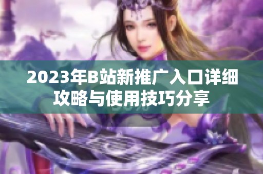 2023年B站新推廣入口詳細(xì)攻略與使用技巧分享