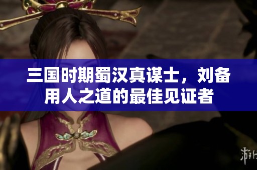 三國時期蜀漢真謀士，劉備用人之道的最佳見證者