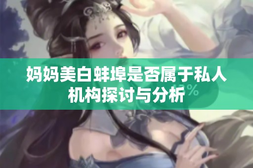 媽媽美白蚌埠是否屬于私人機(jī)構(gòu)探討與分析