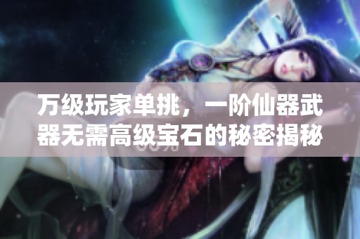 萬級玩家單挑，一階仙器武器無需高級寶石的秘密揭秘