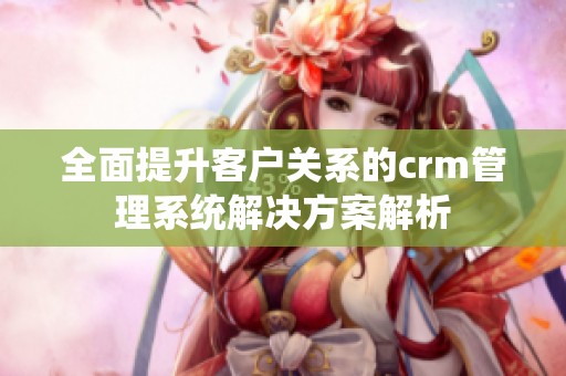 全面提升客戶關系的crm管理系統(tǒng)解決方案解析