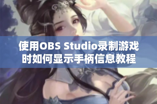 使用OBS Studio錄制游戲時(shí)如何顯示手柄信息教程