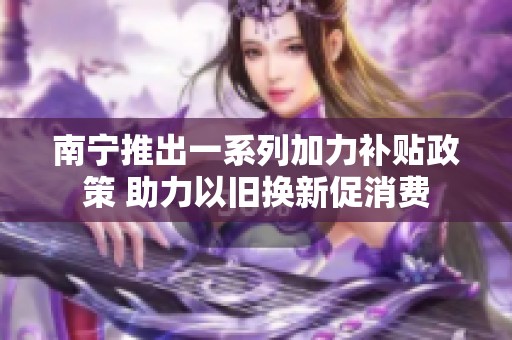 南寧推出一系列加力補貼政策 助力以舊換新促消費
