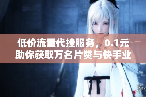 低價(jià)流量代掛服務(wù),0.1元助你獲取萬名片贊與快手業(yè)務(wù)助力 低價(jià)流量代掛服務(wù),0.1元助你獲取萬名片贊與快手業(yè)務(wù)助力