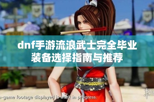 dnf手游流浪武士完全畢業(yè)裝備選擇指南與推薦