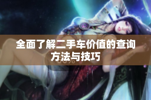 全面了解二手車價(jià)值的查詢方法與技巧