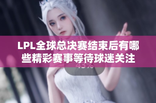 LPL全球總決賽結(jié)束后有哪些精彩賽事等待球迷關(guān)注