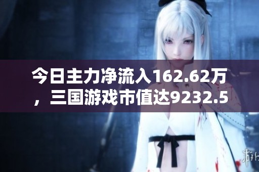 今日主力凈流入162.62萬，三國(guó)游戲市值達(dá)9232.58萬元