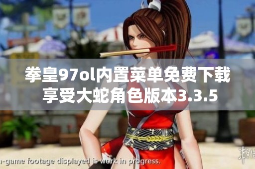 拳皇97ol內(nèi)置菜單免費下載 享受大蛇角色版本3.3.5