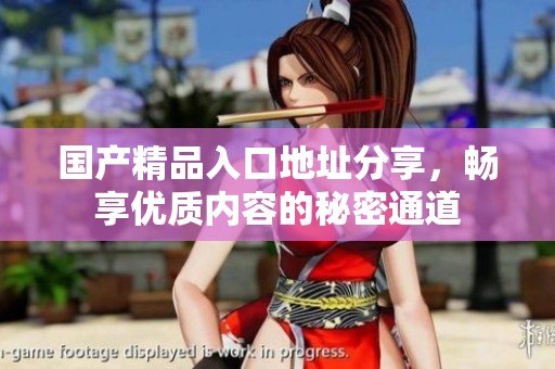 國產(chǎn)精品入口地址分享，暢享優(yōu)質(zhì)內(nèi)容的秘密通道