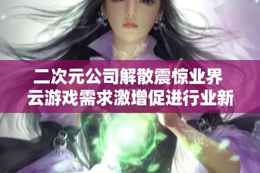二次元公司解散震驚業(yè)界 云游戲需求激增促進(jìn)行業(yè)新發(fā)展