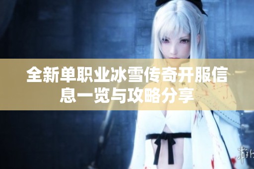 全新單職業(yè)冰雪傳奇開(kāi)服信息一覽與攻略分享