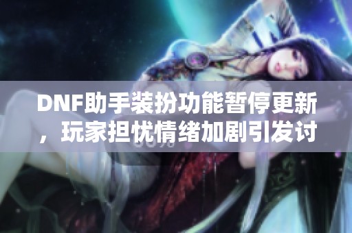 DNF助手裝扮功能暫停更新，玩家擔(dān)憂情緒加劇引發(fā)討論
