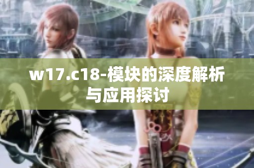 w17.c18-模塊的深度解析與應(yīng)用探討