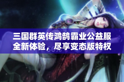三國群英傳鴻鵠霸業(yè)公益服全新體驗，盡享變態(tài)版特權(quán)優(yōu)勢
