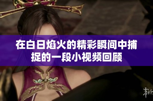 在白日焰火的精彩瞬間中捕捉的一段小視頻回顧