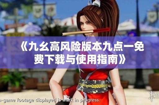 《九幺高風(fēng)險版本九點一免費(fèi)下載與使用指南》