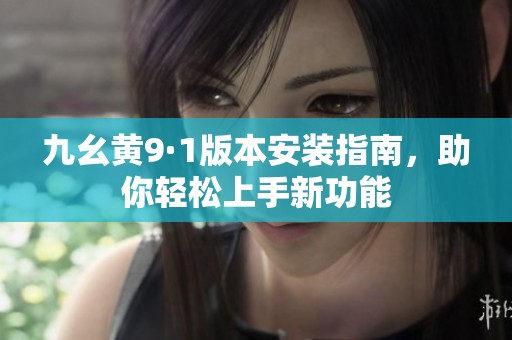 九幺黃9·1版本安裝指南，助你輕松上手新功能
