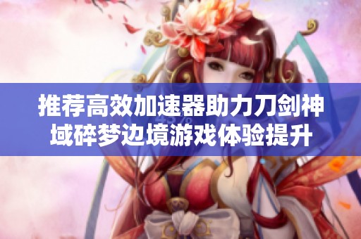 推薦高效加速器助力刀劍神域碎夢(mèng)邊境游戲體驗(yàn)提升
