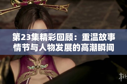 第23集精彩回顧：重溫故事情節(jié)與人物發(fā)展的高潮瞬間