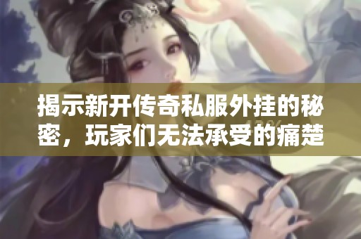 揭示新開傳奇私服外掛的秘密，玩家們無法承受的痛楚