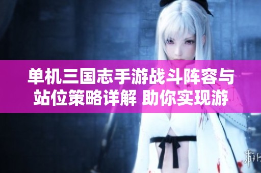 單機三國志手游戰(zhàn)斗陣容與站位策略詳解 助你實現(xiàn)游戲勝利新高度