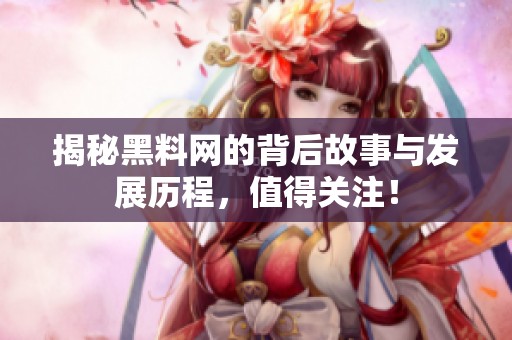 揭秘黑料網(wǎng)的背后故事與發(fā)展歷程，值得關(guān)注！