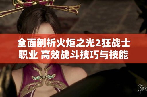 全面剖析火炬之光2狂戰(zhàn)士職業(yè) 高效戰(zhàn)斗技巧與技能搭配攻略分享