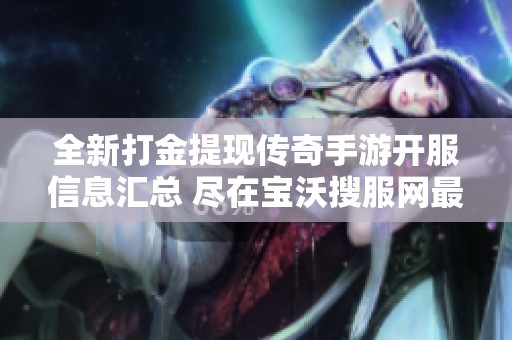 全新打金提現(xiàn)傳奇手游開服信息匯總 盡在寶沃搜服網(wǎng)最新發(fā)布動態(tài)