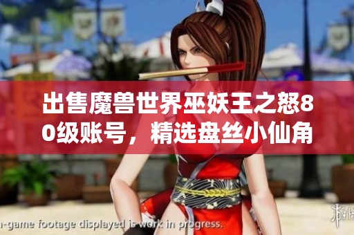 出售魔獸世界巫妖王之怒80級賬號，精選盤絲小仙角色助你暢玩游戲世界