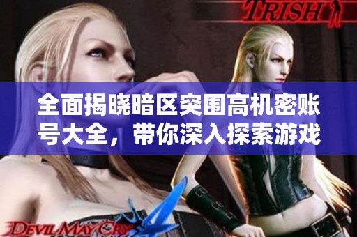 全面揭曉暗區(qū)突圍高機密賬號大全，帶你深入探索游戲的秘密與策略
