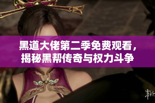 黑道大佬第二季免費(fèi)觀看，揭秘黑幫傳奇與權(quán)力斗爭(zhēng)