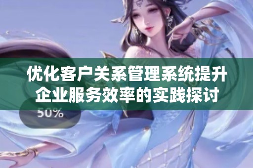 優(yōu)化客戶關(guān)系管理系統(tǒng)提升企業(yè)服務(wù)效率的實(shí)踐探討