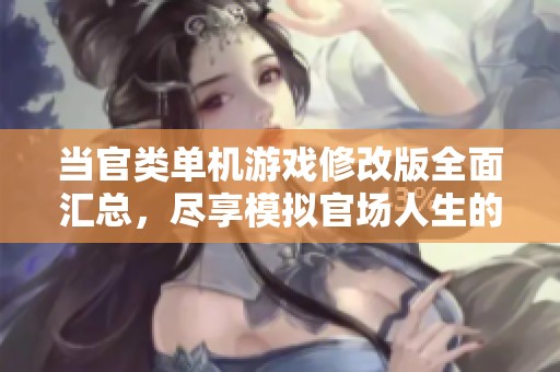當(dāng)官類單機(jī)游戲修改版全面匯總，盡享模擬官場人生的多樣選擇與樂趣