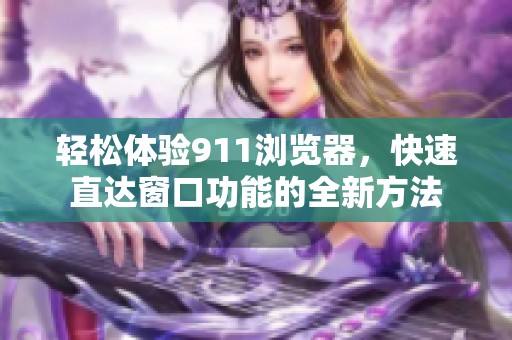 輕松體驗(yàn)911瀏覽器，快速直達(dá)窗口功能的全新方法