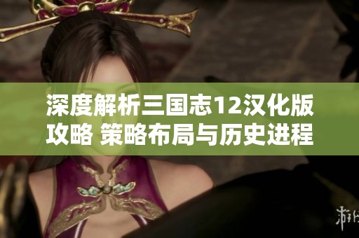 深度解析三國志12漢化版攻略 策略布局與歷史進(jìn)程的完美結(jié)合之旅