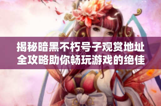 揭秘暗黑不朽號子觀賞地址全攻略助你暢玩游戲的絕佳福利指南