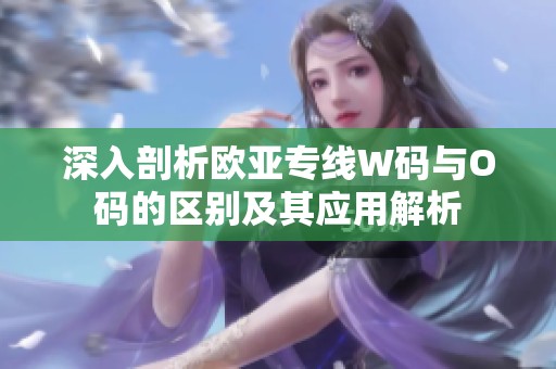 深入剖析歐亞專線W碼與O碼的區(qū)別及其應(yīng)用解析