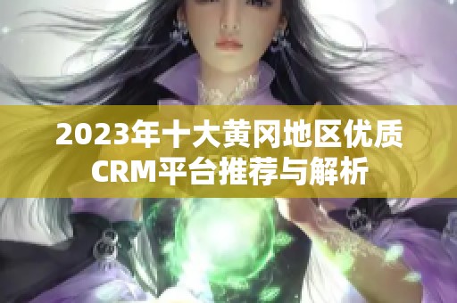 2023年十大黃岡地區(qū)優(yōu)質(zhì)CRM平臺推薦與解析