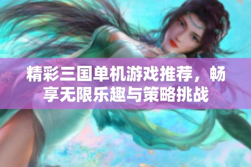精彩三國單機游戲推薦，暢享無限樂趣與策略挑戰(zhàn)