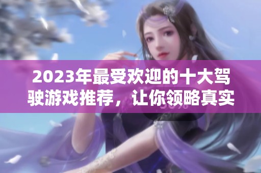 2023年最受歡迎的十大駕駛游戲推薦，讓你領(lǐng)略真實(shí)駕駛體驗(yàn)