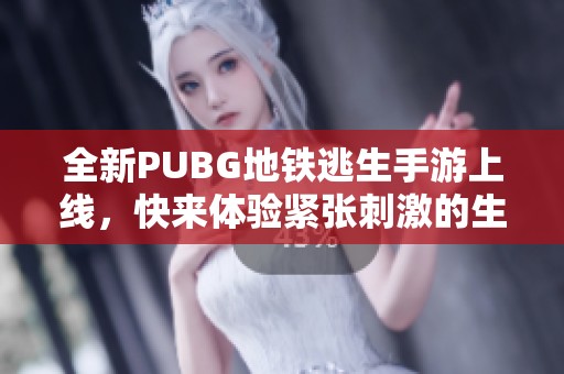 全新PUBG地鐵逃生手游上線，快來體驗(yàn)緊張刺激的生存挑戰(zhàn)！
