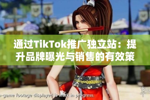 通過TikTok推廣獨立站：提升品牌曝光與銷售的有效策略